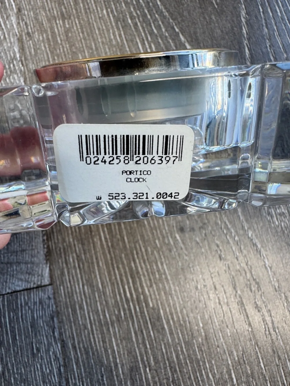 Waterford Crystal Clear and Gold Crystal Mantel Clock